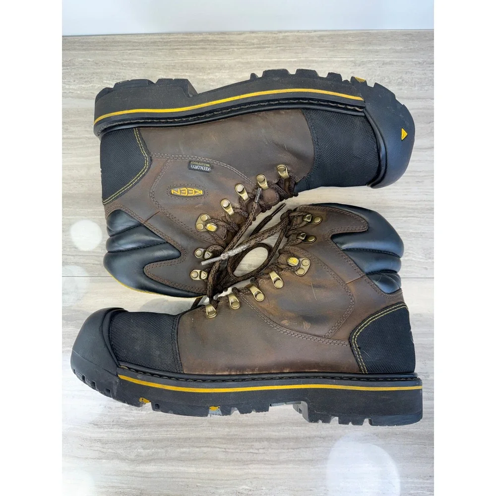 Keen Utility Milwaukee 6in Waterproof Steel Toe Boots Brown Gorpcore Men 10.5D